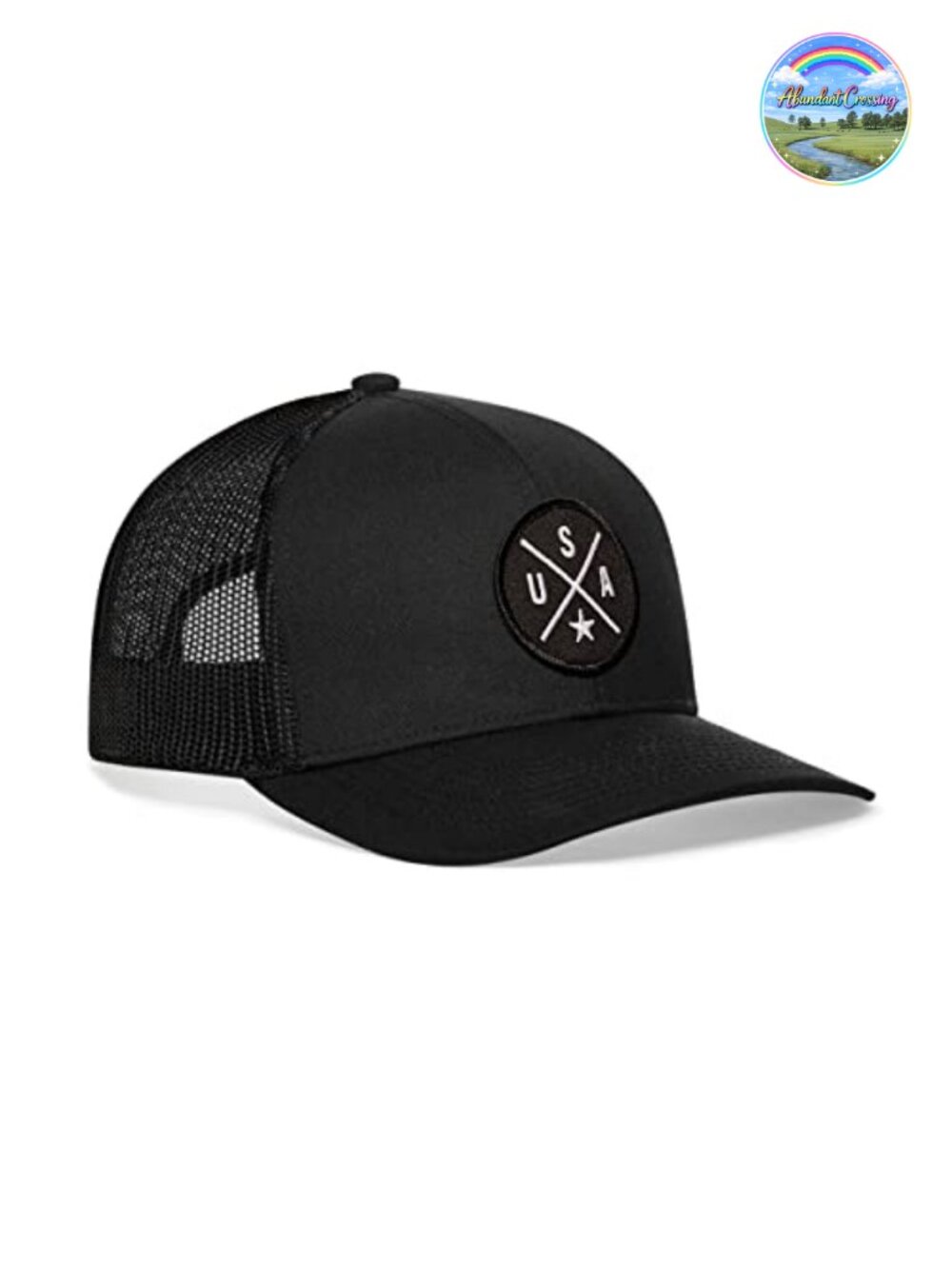 Embroidered USA Patch Trucker Mesh Snapback Baseball Cap Adjustable Unisex